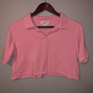 Pink Cropped Polo